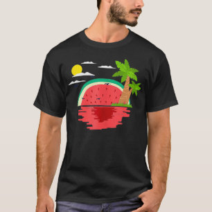 Camiseta Melancia Sunset Tropical Summer Funny Retro