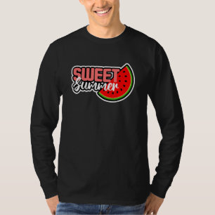 Camiseta Melancia tropical de Verão doce Vibe Humor