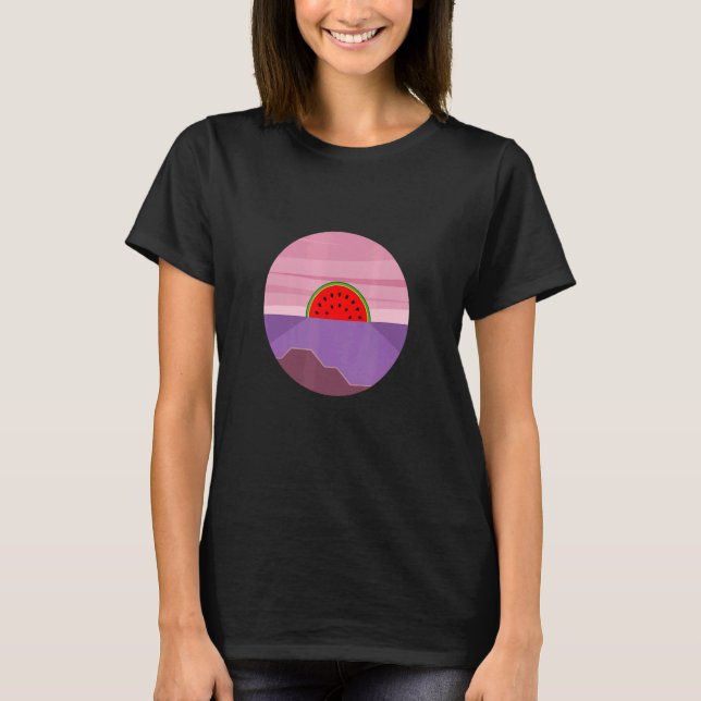 Camiseta Melancia Vaporwave Sunset Summer Vibe (Frente)