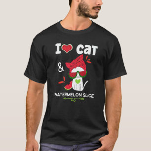 Camiseta Melancia Verão Óculos de Sol Gato Melancia