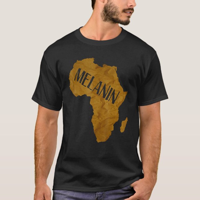 Camiseta Melanin Africa Shape ~ Black Pride African America (Frente)