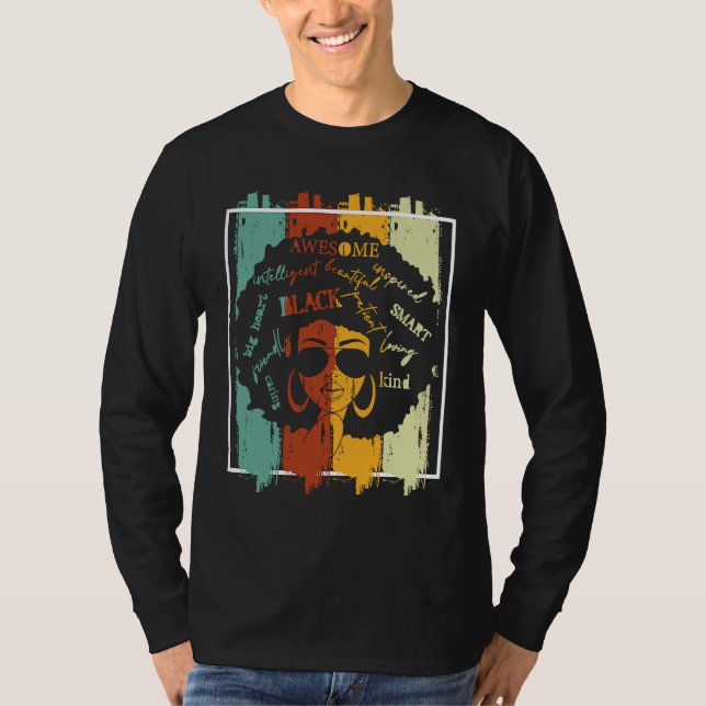 Camiseta Melanin Afro African American Black Melanated Hist (Frente)