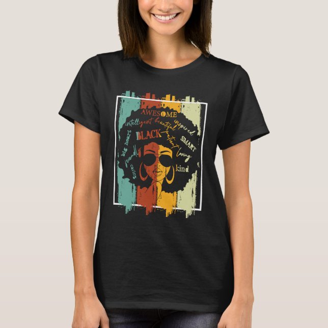 Camiseta Melanin Afro African American Black Melanated Hist (Frente)