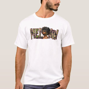 Camiseta Melanin Afro Girl Black History Month Camo