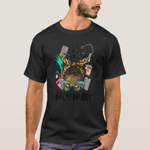 Camiseta Melanin Afro Messaging Bun Curly Hair Glass Leopar