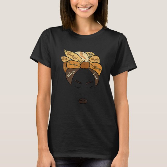 Camiseta Melanin Afro Woman Black History Month BLM Melanin (Frente)