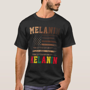 Camiseta Melanin American Flag Black History Month