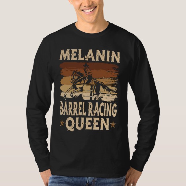Camiseta Melanin Barrel Racing Queen African American Rodeo (Frente)
