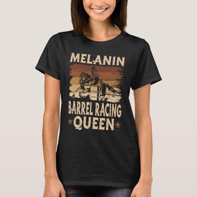 Camiseta Melanin Barrel Racing Queen African American Rodeo (Frente)