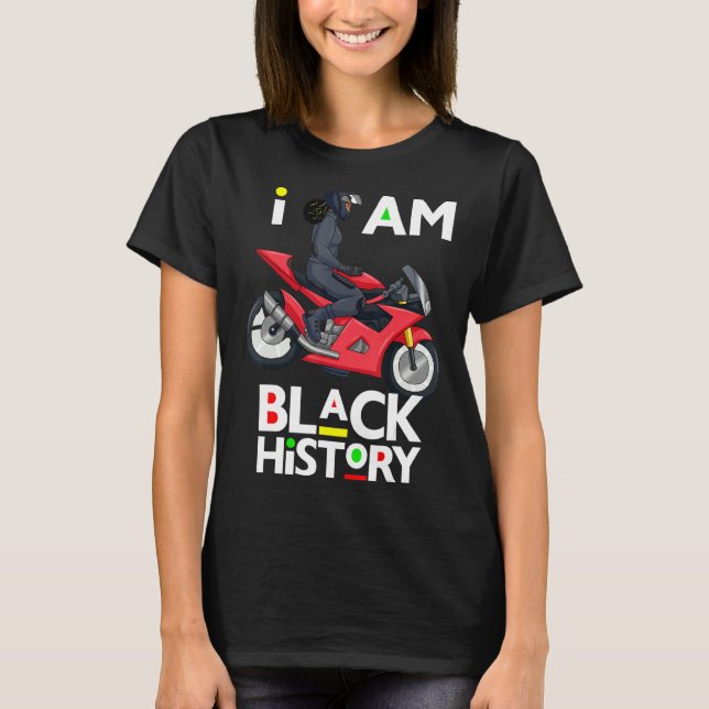 Camiseta Melanin Bike Rider Black Queen Mulheres Motociclet (Frente)