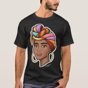 Camiseta Melanin Black Woman in Turban por Nosiac