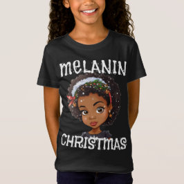 Camiseta Melanin Christmas Love Black Girl Magic Sista T-Sh