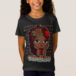Camiseta Melanin Christmas Love Black Girl Magic Sista T-Sh