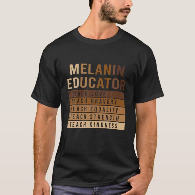 Camiseta Melanin Educator Teach Live Fortaleza BHM (Frente)