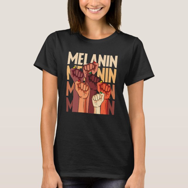Camiseta Melanin Fist Hands African Pride Black History Mon (Frente)