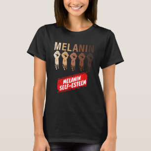 Camiseta Melanin Fist Self Esteem 2023 e Black History Mo