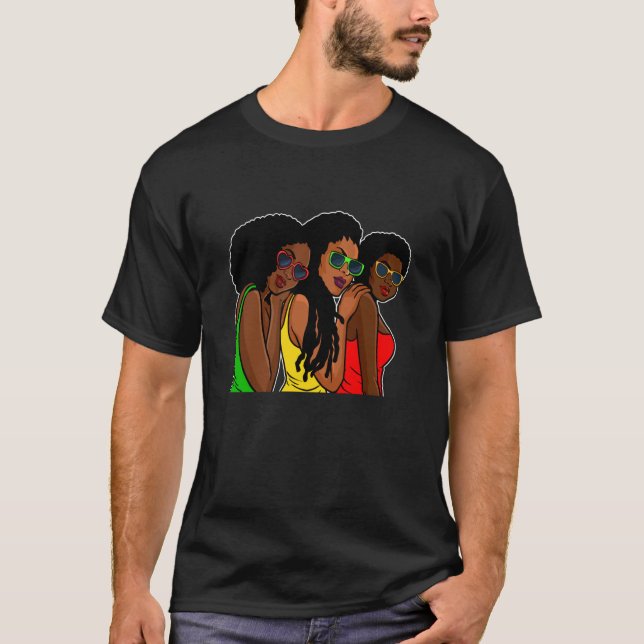 Camiseta Melanin Girl Black History Month Cool BLM African  (Frente)