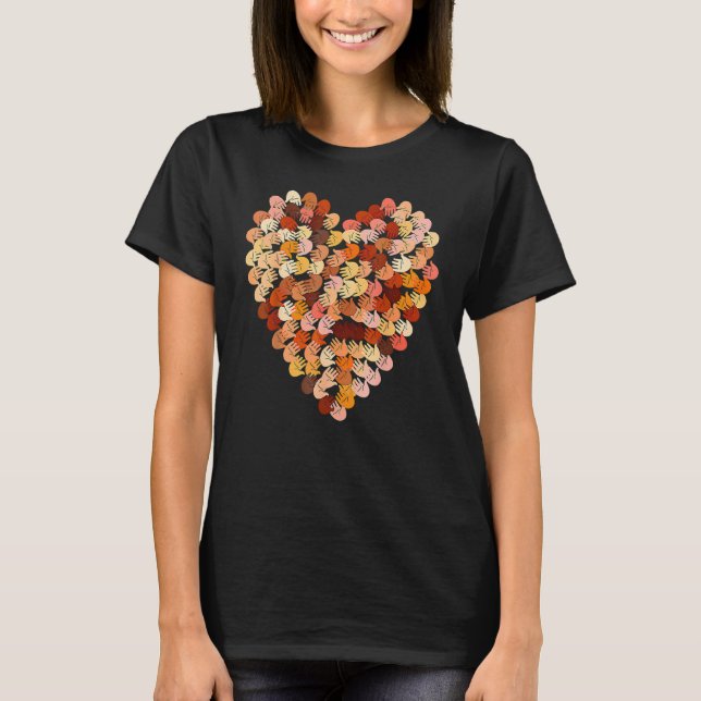 Camiseta Melanin Hands Heart Black History Month Afro Frica (Frente)
