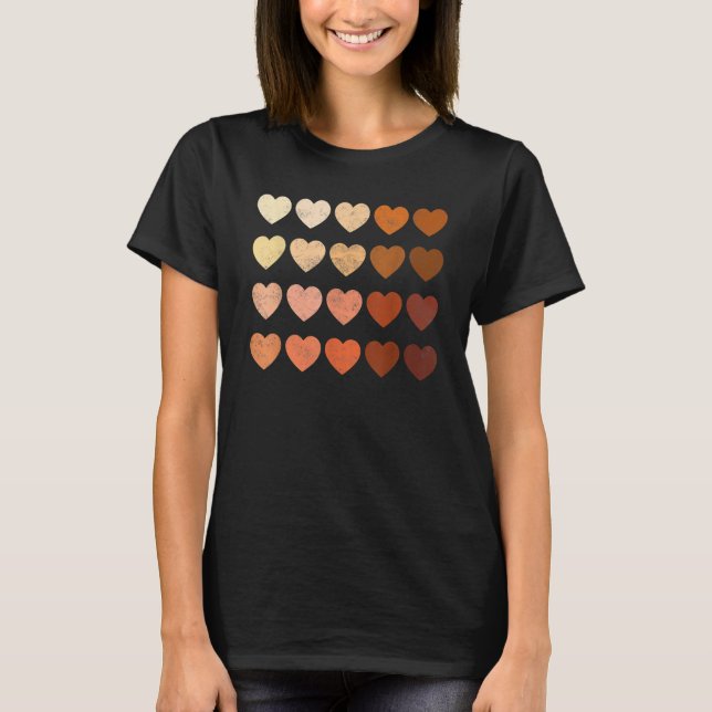 Camiseta Melanin Heart Black History Pride For Women Men Bo (Frente)