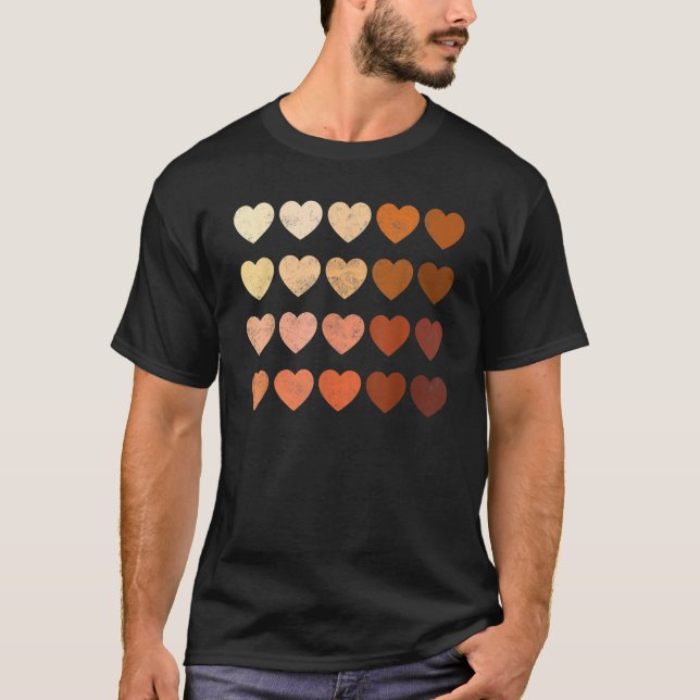 Camiseta Melanin Heart Black History Pride For Women Men Bo (Frente)