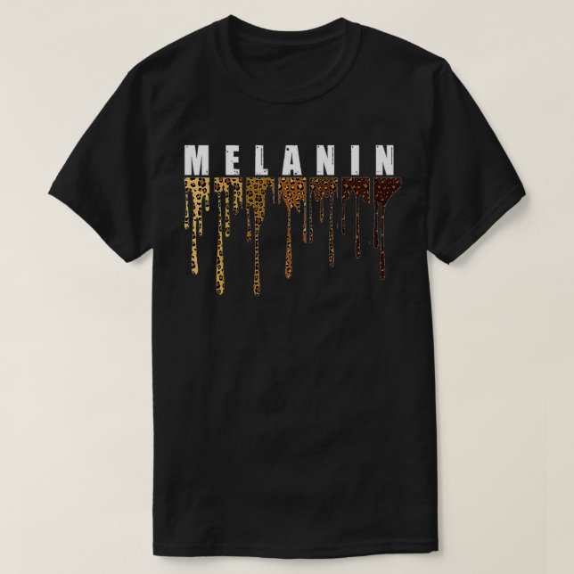 Camiseta Melanin Leopardo Mulheres Xadrezes Homens História (Frente do Design)
