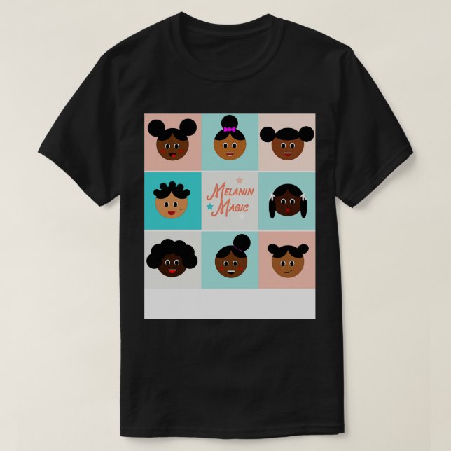Camiseta Melanin Magic Afro PuFF (Frente do Design)