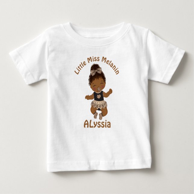 Camiseta Melanin, Moça Americana Africana (Frente)