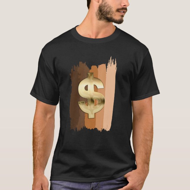 Camiseta Melanin Money Empreendedores Dólar Sinal (Frente)