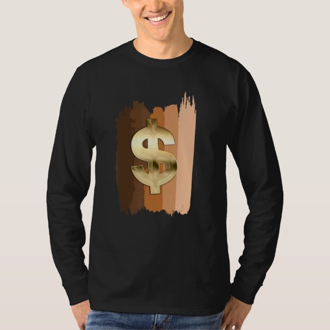 Camiseta Melanin Money Empreendedores Dólar Sinal (Frente)
