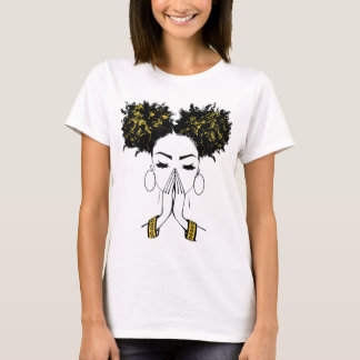 Camiseta Melanin Poppin Black Girl Magic Plus Size Faith Ba