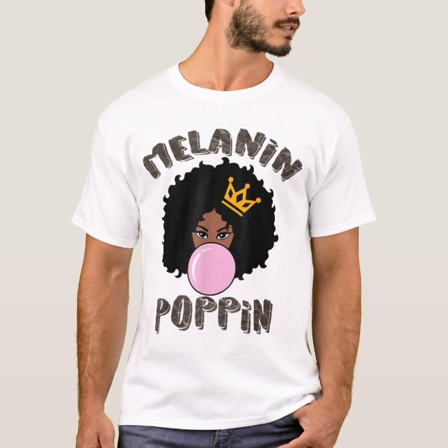 Camiseta Melanin Poppin Black History Month for Women Girls (Frente)