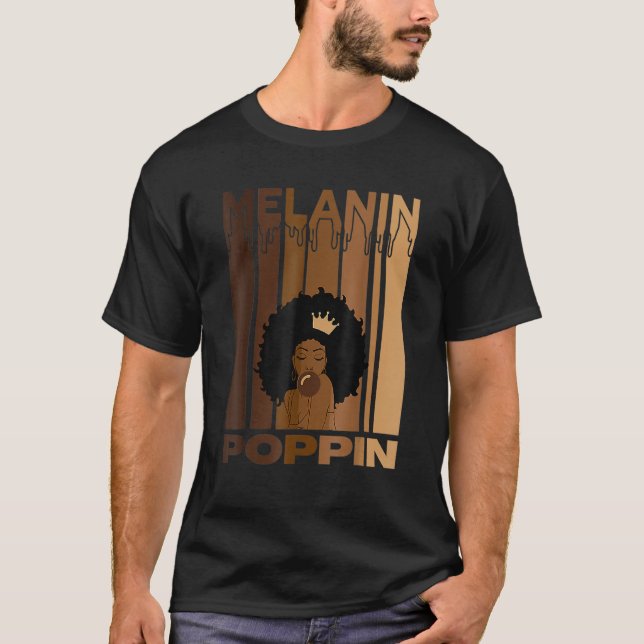 Camiseta Melanin Poppin Black History Month Pride African W (Frente)