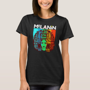 Camiseta Melanin Poppin Distress Black Queens Sistas Mulher