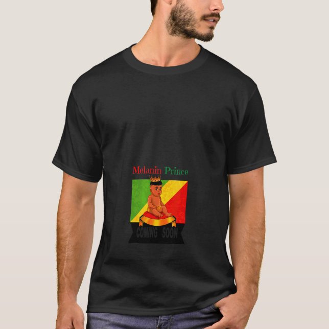 Camiseta Melanin Prince Brevemente Mãe Pai Revolução B (Frente)