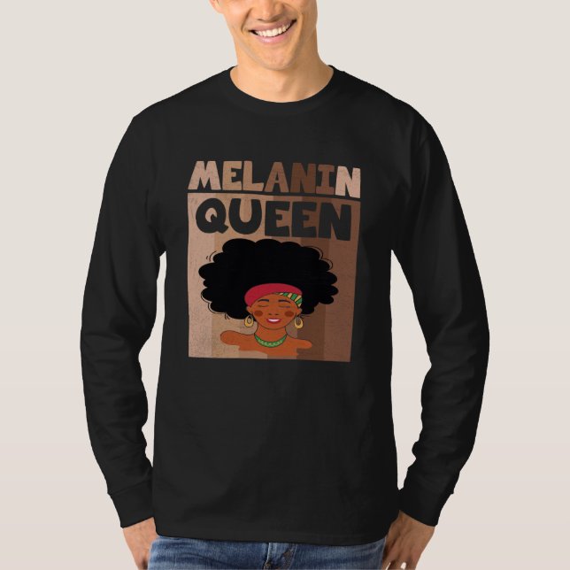 Camiseta Melanin Queen African American Black History Month (Frente)