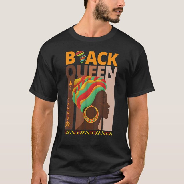 Camiseta Melanin Queen African American Forte Black Natura (Frente)