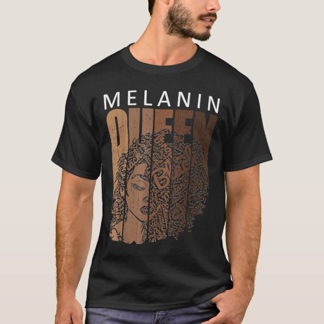 Camiseta Melanin Queen African American Forte Black Natura (Frente)