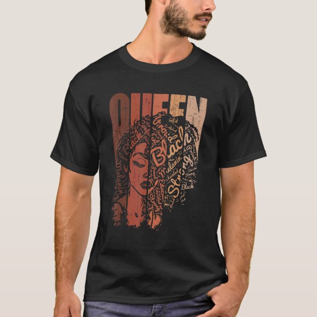 Camiseta Melanin Queen African American Forte Black Natura (Frente)