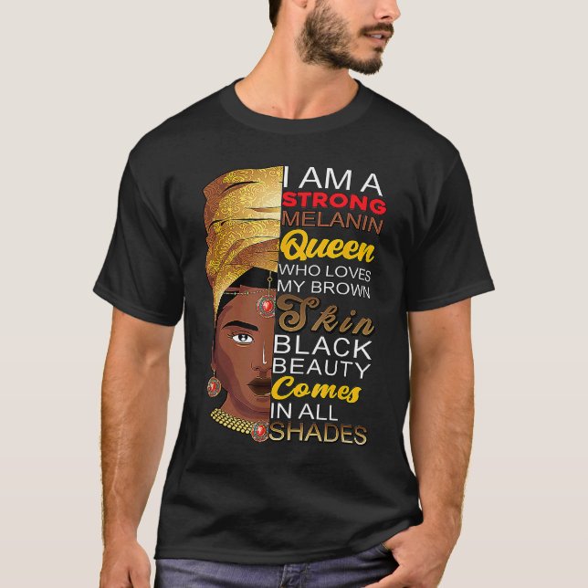 Camiseta Melanin Queen African American Forte Black Natura (Frente)