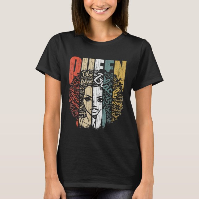 Camiseta Melanin Queen African American Forte Black Natura (Frente)