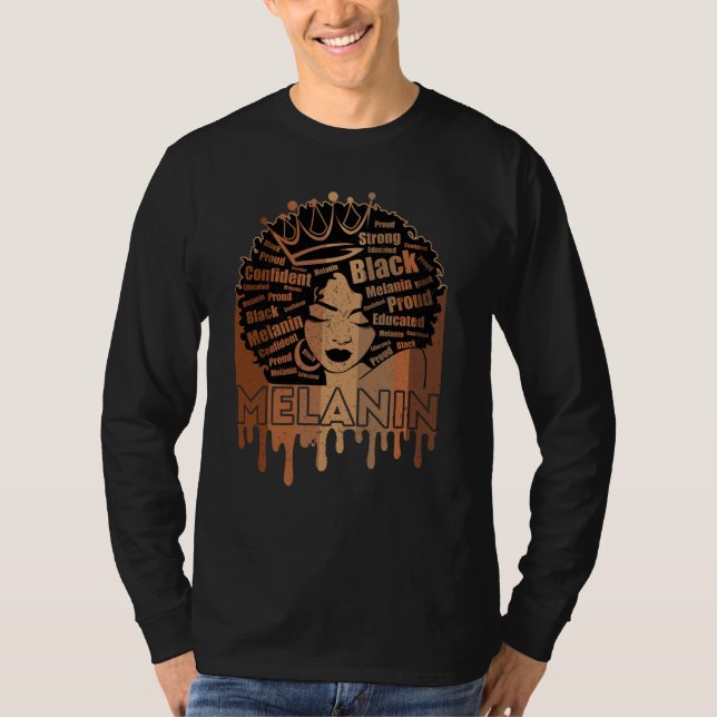 Camiseta Melanin Queen African American Strong Black Natura (Frente)
