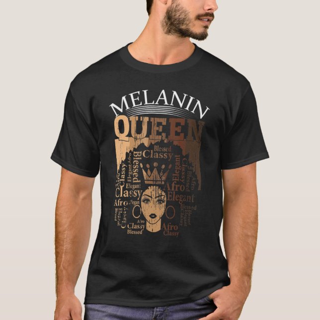 Camiseta Melanin Queen African American Women Black History (Frente)