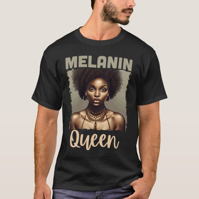 Camiseta Melanin Queen Black History Month African American (Frente)