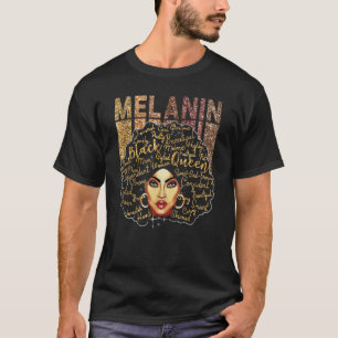 Camiseta Melanin Queen Natural Hair Girl Black