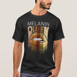 Camiseta Melanin Queen Pride Afro Brown Lip Black History M