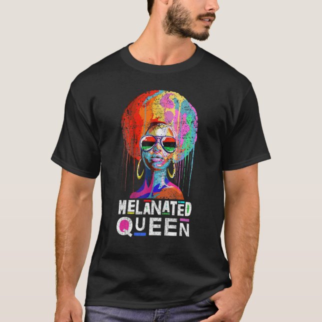 Camiseta Melanin Queen Tee African American Strong Black Na (Frente)