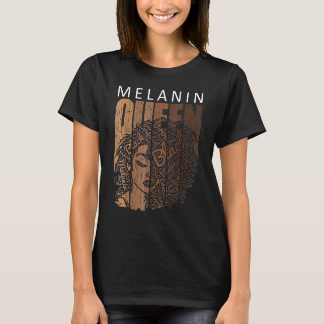 Camiseta Melanin Queen Tee African American Strong Black Na (Frente)