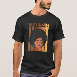 Camiseta Melanin Shades Afro Girl African American Mulher E
