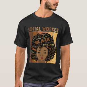 Camiseta Melanin Social Worker Afro Hair Black History Mont