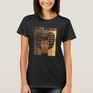 Camiseta Melanin Social Worker Afro Hair Black History Mont